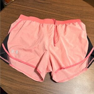 Under Armour Women's Pink and Black Athletic Shorts